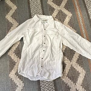 ExOfficio White or Blue Button-Down Long Sleeve Shirt